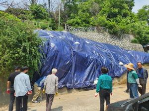 영주시 하망동, 장마 대비 비탈면 보강 작업