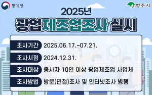영주시, 2024년 광업ㆍ제조업 조사 실시