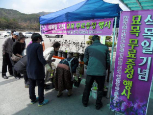동명휴게소, 묘목나눔 무료 행사