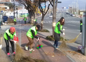 경산시 자연보호協, 도로변 낙엽 대청소