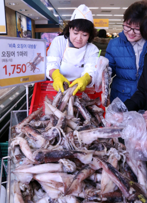 이마트, 국내산 냉동오징어 20%할인 판매