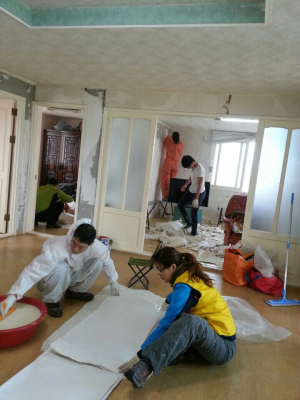 포항시자원봉사센터 ‘바르미’ 봉사단, 도배봉사활동